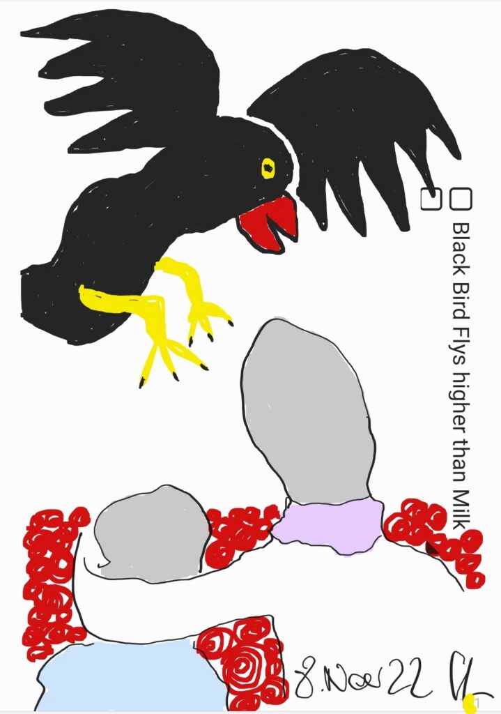 Black Bird Flys Higher than milk – Ansicht 1