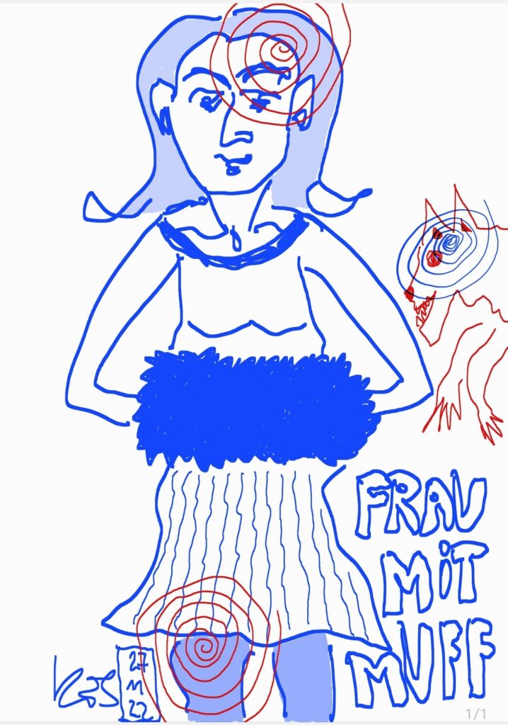 Frau mit muff – Ansicht 1